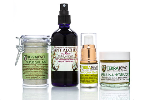 SUPER GREENS Detoxifying Toning Mask and Scrub -Oily, Acne Sensitive, Mature Skin Types
