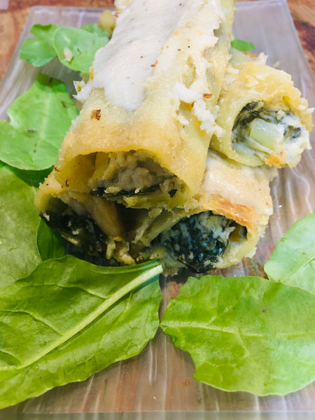 Vegan Cannelloni with Spinach and Leeks
